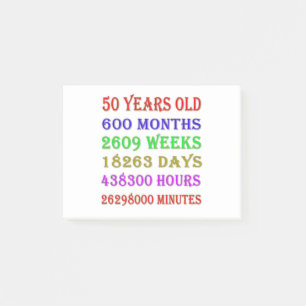 50th Birthday Milestones Post-it Notes