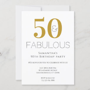 50th Birthday Modern Gold Party Invitation