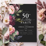 50th Birthday Modern Moody Burgundy Blush Floral Invitation<br><div class="desc">Celebrate your milestone with a modern moody 50th birthday invitation featuring rich burgundy and blush florals. This elegant design blends deep, dramatic tones with soft, romantic accents, perfect for setting a sophisticated yet inviting atmosphere. The striking floral arrangement adds a touch of luxury, while the contemporary layout keeps it stylish...</div>