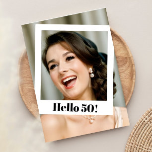 50TH Birthday Modern Photo Surprise Invitation