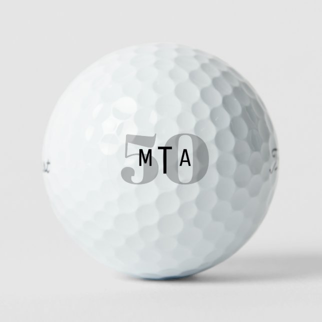 50th Birthday Monogram Titleist Pro V1  II Golf Balls (Front)