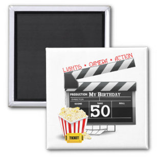 50th Birthday Movie Theme Magnet