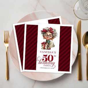 50th Birthday Napkins Funny Old Lady Party Table  