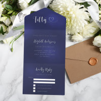 50th Birthday navy blue silver rsvp