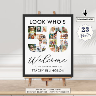 50th Birthday Number 50 23 Photos Look Who's 50 Poster