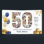 50th Birthday Number 50 Photo Collage White Gold Banner<br><div class="desc">Make a big statement on their big day with this Custom Photo Collage Birthday Party Banner. Turn your favorite memories into a stunning visual celebration. Featuring a bold number-shaped photo collage, this design allows you to showcase a lifetime of highlights or the best moments from the past year. Whether it’s...</div>