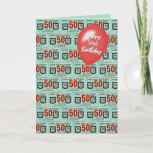 50th Birthday Old-fashioned Stamps Card