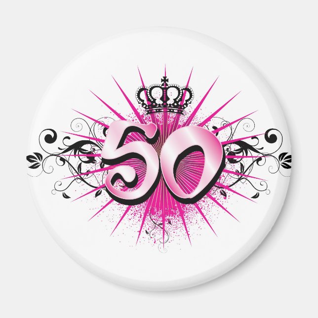 50th birthday or anniversary magnet (Front)