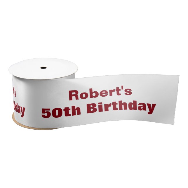 50th Birthday or ANY YEAR Custom Colour A07 Satin Ribbon (Spool)