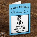 50th Birthday Over The Hill Funny Personalised Card<br><div class="desc">Say happy 50th birthday and have some fun with this vintage retro style birthday card with that "over the hill" vibe. Easily customised using the template provided.</div>