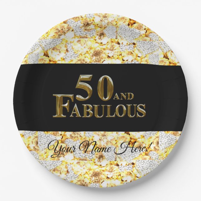 50th Birthday  Paper Plate (Front)