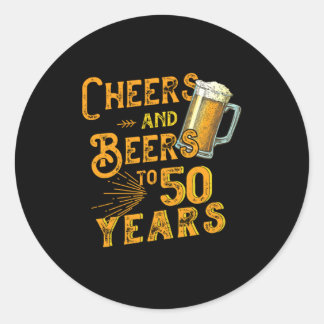 50th Birthday Party 1970 Cheers And Beers To 50 Ye Classic Round Sticker