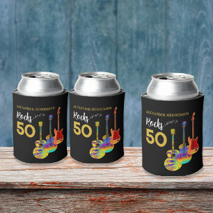 50th Birthday Party 50 Rocks Personalised  Can Cooler
