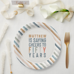 50th birthday party accessories decor paper plate