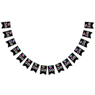 50th birthday party balloons bunting