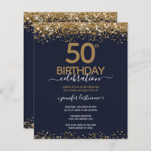 50th Birthday Party Budget Invitation