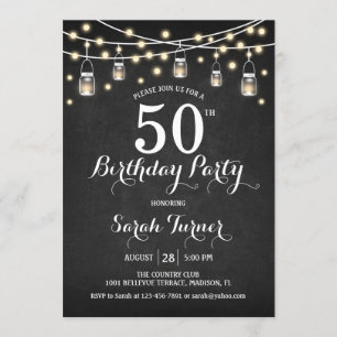 50th Birthday Party - Chalkboard Invitation
