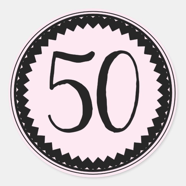 50th Birthday Party Classic Round Sticker (Front)
