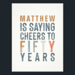 50th birthday party decor photo print<br><div class="desc">50th birthday party decor poster. Part of a coordination collection. Modern typography design hand pained lettering effect.</div>