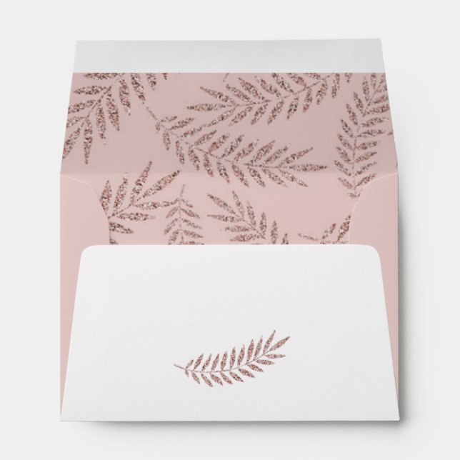 50th Birthday party faux glitter pink and gold Env Envelope (Back (Bottom))