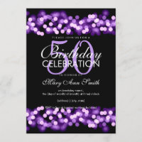 50th Birthday Party Faux Purple Hollywood Glam