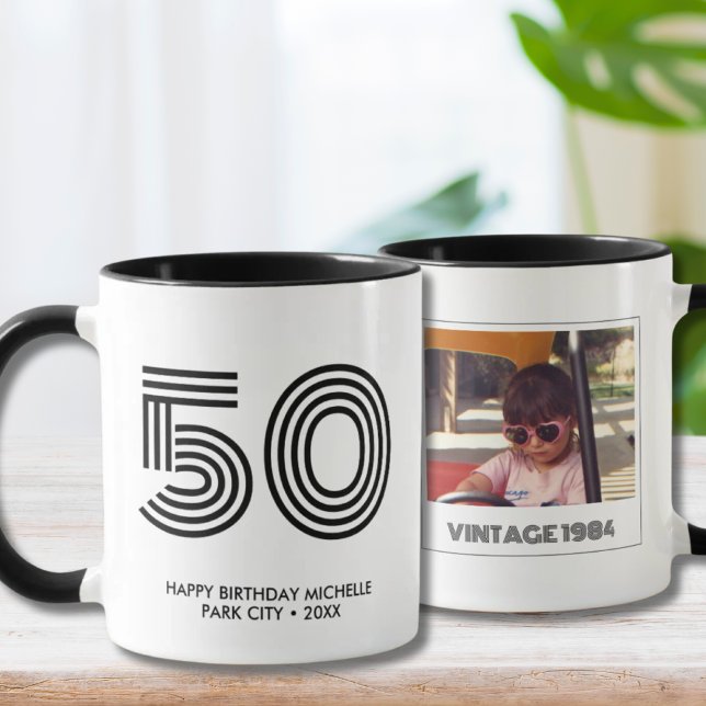 50th Birthday Party Favour Vintage Year Mug (Creator Uploaded)
