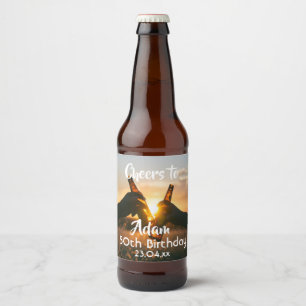 50th birthday party for guys cheers beer bottle label