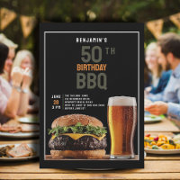 50th Birthday Party for Men Backyard BBQ Black