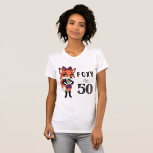 50th Birthday Party Foxy At 50 Scottish Fox White T-Shirt