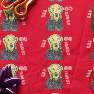 50th birthday party funny The Scream OMG Wrapping Paper