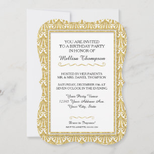 50th Birthday Party Glam Great Gatsby Style Invitation