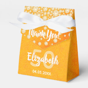 50th birthday party gold diamonds glitter favour box