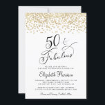 50th Birthday Party Gold Glitter Invitation<br><div class="desc">Chic 50th birthday party invitation featuring "50 & Fabulous" in a stylish script and a gold faux glitter confetti overlay.</div>