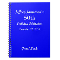 50th Birthday Party Guest Book Royal Blue