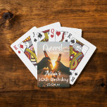 50th birthday party guys cheers beer playing cards<br><div class="desc">Playing cards for a 50th birthday party for a guy. Photo of two hands holding bottles of beer against the evening sunset. Keep the photo or add yours. With the text: Cheers to, templates for a name age 50 and a date. Date of birth or the date of the party....</div>