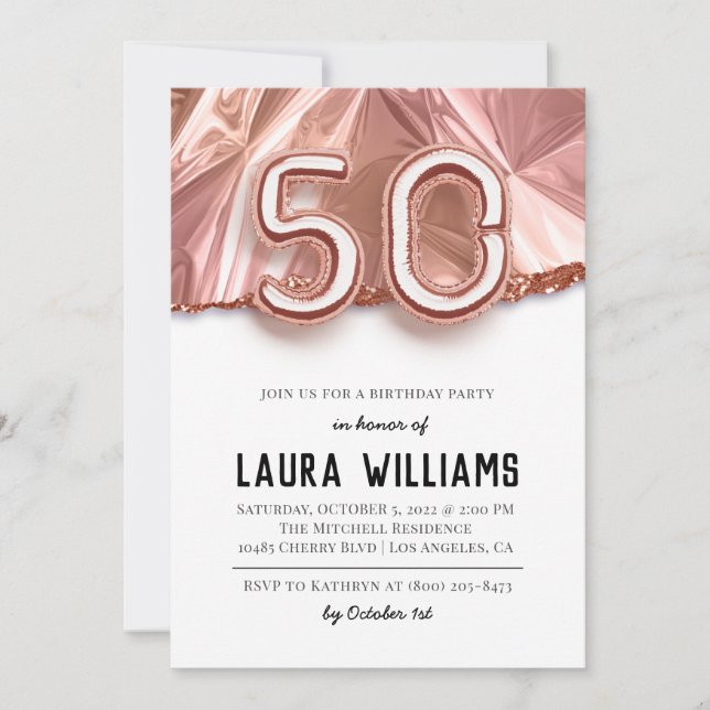 50th Birthday Party Invitation (Front)