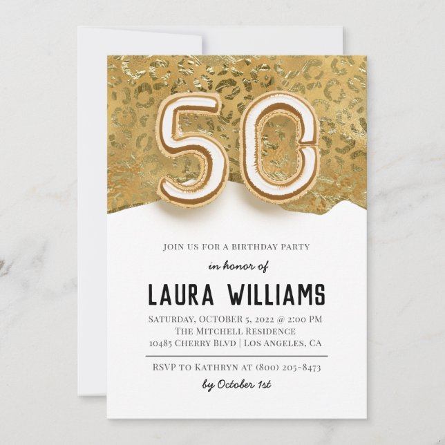 50th Birthday Party Invitation (Front)