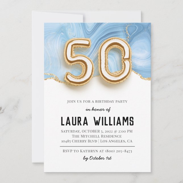50th Birthday Party Invitation (Front)