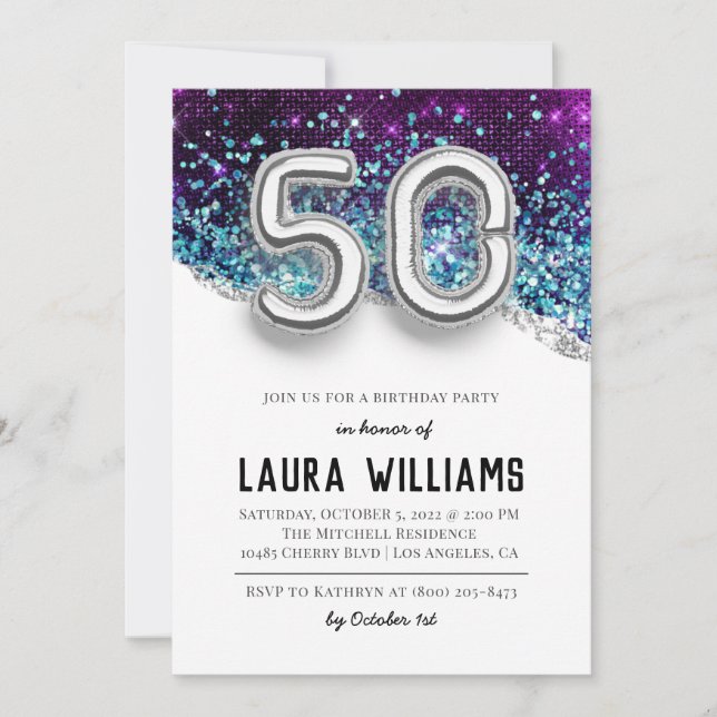 50th Birthday Party Invitation (Front)