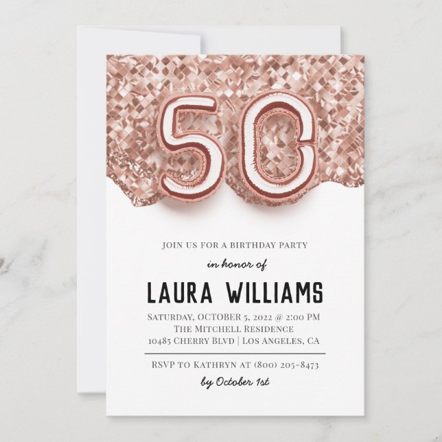 50th Birthday Party Invitation (Front)