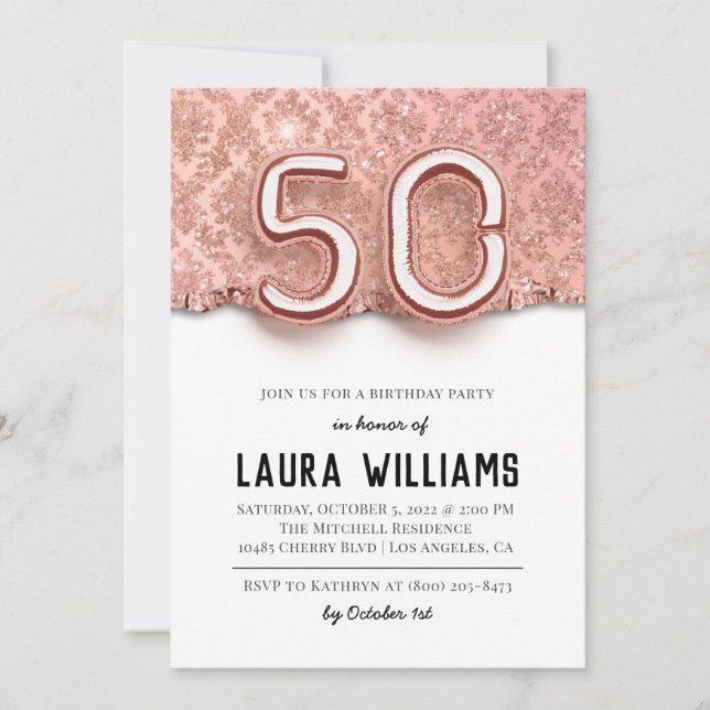50th Birthday Party Invitation (Front)