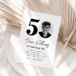 50th Birthday Party Invitation | 50th Birthday<br><div class="desc">Minimalist 50th Photo Birthday Invitation.
Ready to be personalised by you!</div>