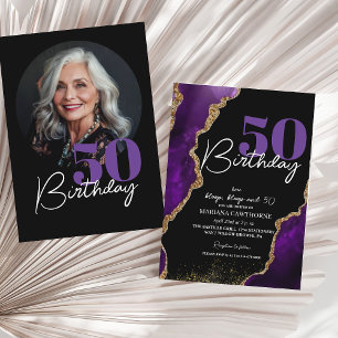 50th Birthday Party Invitation Agate 50th Birthday