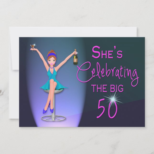 50th Birthday Party Invitation -  Flirty and Sassy (Front)