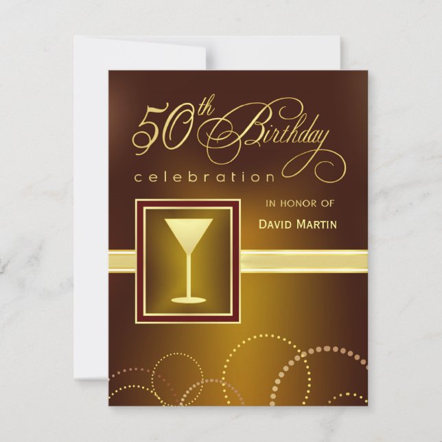50th Birthday Party Invitations - Contemporary (Front)