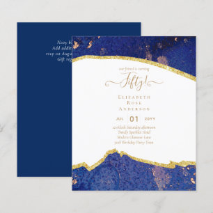 50th Birthday Party Invitations Glitter Glamour
