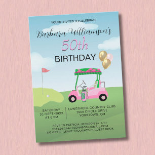 *50th Birthday Party Lady Golfer Theme Invitation