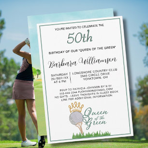 50th Birthday Party Lady Golfer Theme Invitation