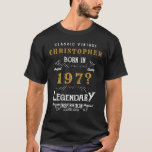 50th Birthday Party Legend Retro Vintage Add Name T-Shirt<br><div class="desc">Add your name Birthday Tshirt and any year. Easy to do with the template provided. A wonderful custom black birthday Tshirt. More gifts and party supplies available with the "Legendary" design in the store.</div>