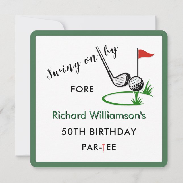 50th Birthday Party Men's Golf Theme Invitation (Front)